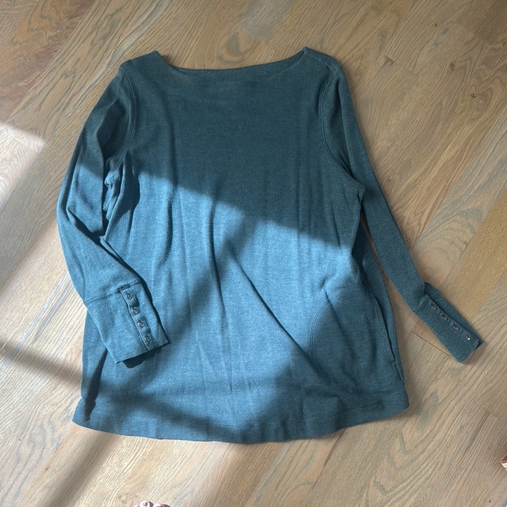 J.Jill Teal Long Sleeve Women's Tunic Top